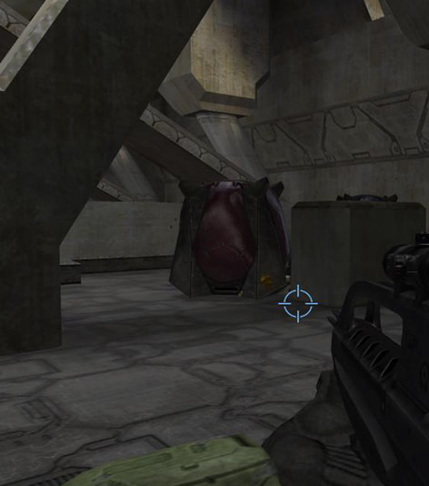 A Forerunner interior room in Halo 2.