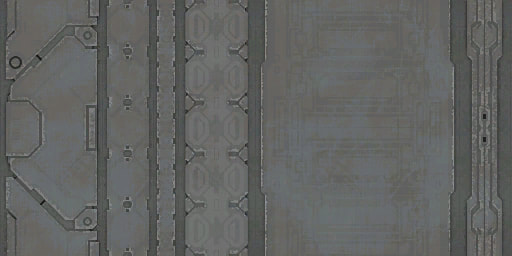 A metal trim texture, with varius ornate alien patterns embossed into the gray metal.