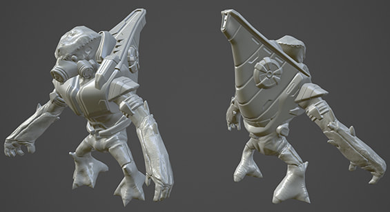 Renders of the mod's Grunt.