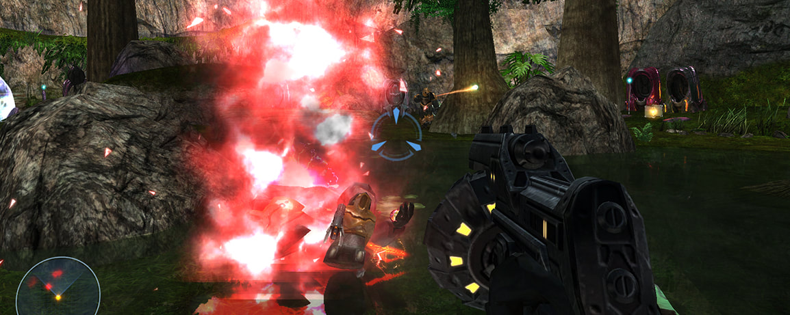 The prototype Shredder, with Halo 3's Mauler assets as placeholders, being used in the mod.